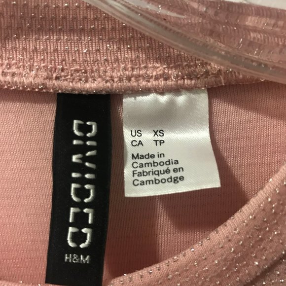 Pink Sparkly Long Sleeve Crop Top - Picture 5 of 5